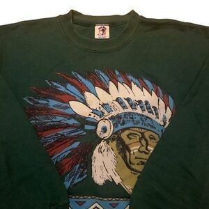 Vintage 90’s Indian Chief Green Sweater XL